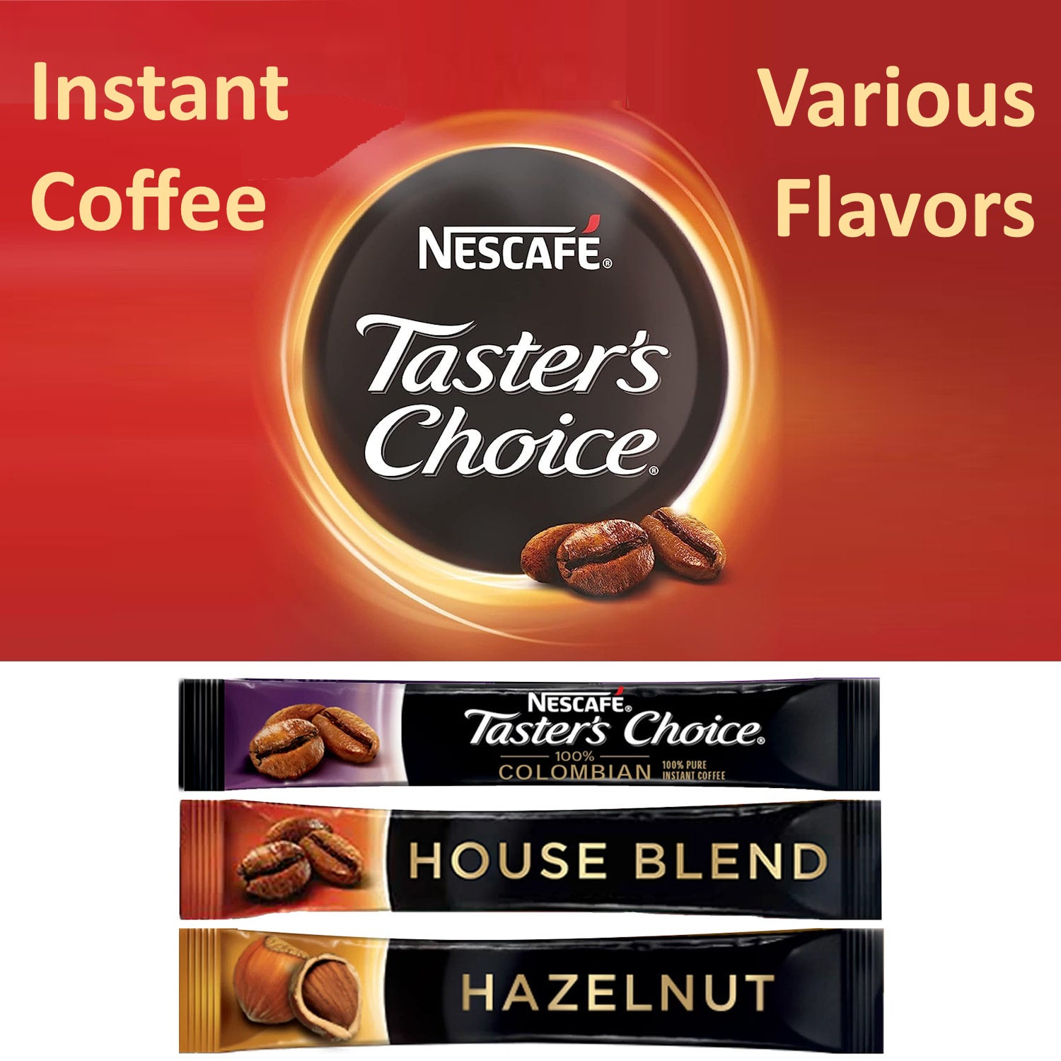 Nescafe Taster's Choice Coffee Single Packet, Various Flavors, 3 g ...